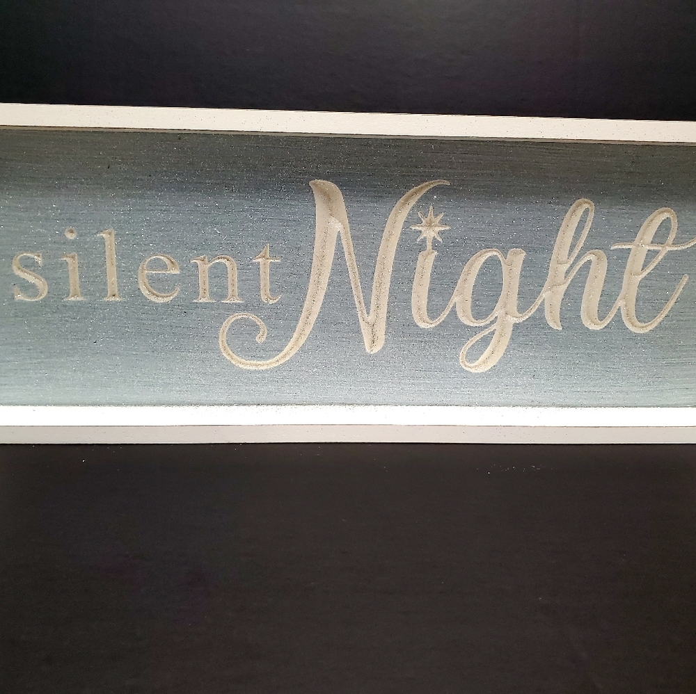 Glitter Silent Night Sign